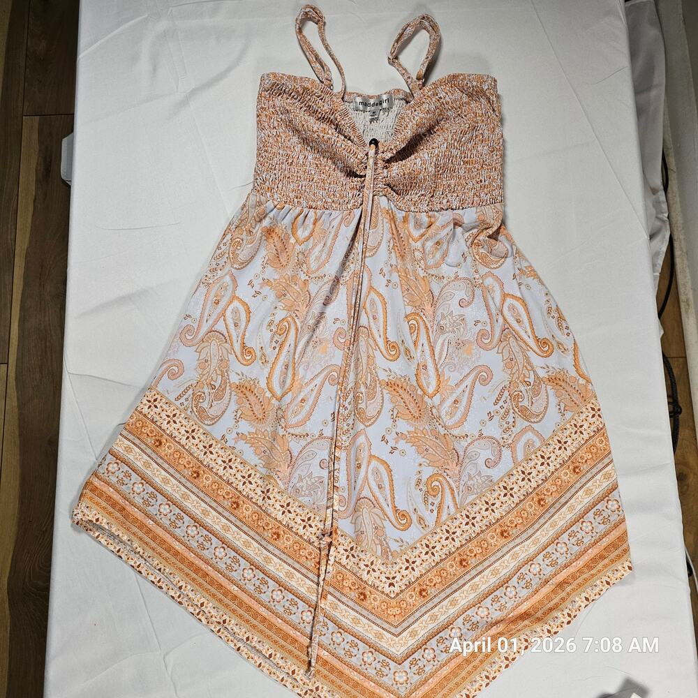 Madden Girl Boho Paisley Smocked Dress Medium Summer Festival‎ Sundress